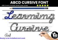 Abcd Cursive Outline Dotted Arrows Lined Font - Featured Image