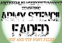 Army Stencil Faded Font - Featured Image