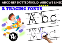 Arrows Lined Letter Tracing Font - Featured Image