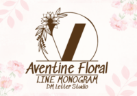 Aventine Floral Line Monogram Font - Featured Image