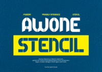 Awone Stencil Font - Featured Image