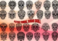 Aztec Tribal Sugar Skull Font - Featured Image