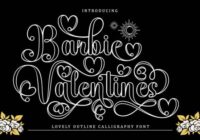 Barbie Valentines Outline Font - Featured Image