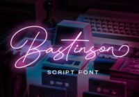 Bastinson - Monoline Script Font - Featured Image