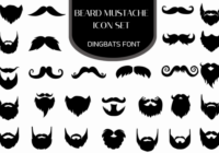 Beard Mustache Icon Set Font - Featured Image