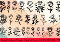 Beautiful Rose Flower Font - Featured Image