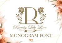 Beauty Lily Line Monogram Font - Featured Image