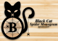 Black Cat Spider Monogram Font - Featured Image