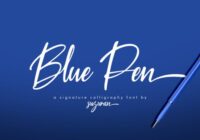 Blue Pen Script Font - Featured Image