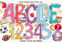 Bright Rainbow School Doodle Font - Featured Image
