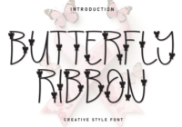 Butterfly Ribbon Font - Featured Image