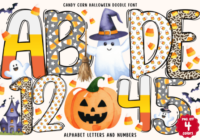 Candy Corn Halloween Doodle Font - Featured Image