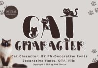 Cat Character Font - Featured Image