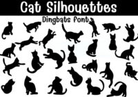 Cat Silhouettes Font - Featured Image