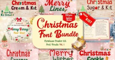 Christmas Font Bundle Font - Featured Image