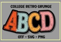 College Retro Grunge Font - Featured Image