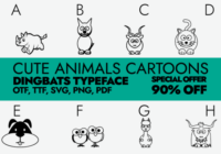 Cute Animals Cartoons Font - Featured Image