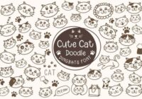 Cute Cat Doodle Font - Featured Image