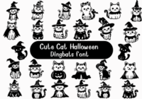 Cute Cat Halloween Font - Featured Image