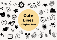Cute Lines Font - Featured Image