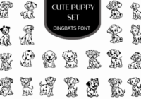 Cute Puppy Set Font - Featured Image