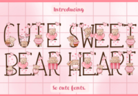 Cute Sweet Bear Heart Font - Featured Image