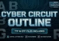 Cyber Circuit Outline Font - Featured Image