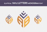 Elliptical Triple Letters Monogram Font - Featured Image