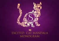 Excited Cat Mandala Monogram Font - Featured Image