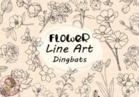 Flower Line Art Font - Featured Image