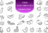 Fruit Vegetables Set Font - Featured Image