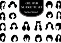 Girl Hair Silhouette Set Font - Featured Image