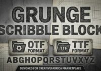 Grunge Scribble Block Font - Featured Image