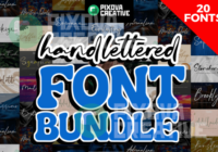 Hand-lettered 20 Brush Bundle Font - Featured Image