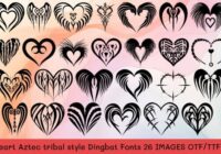 Heart Aztec Tribal Font - Featured Image