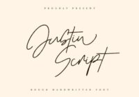 Justin Script Font - Featured Image