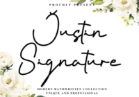 Justin Signature Font - Featured Image