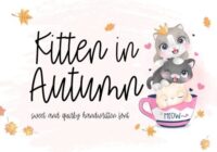 Kitten in Autumn Font - Featured Image