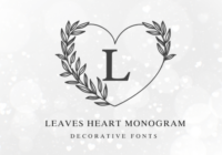 Leaves Heart Monogram Font - Featured Image