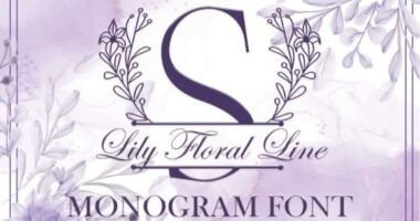 Lily Floral Line Monogram Font - Featured Image