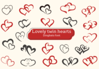 Lovely Twin Hearts Font - Featured Image