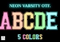 Neon Varsity Font - Featured Image