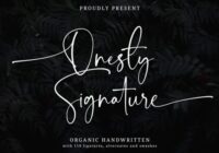 Onesty Signature Font - Featured Image