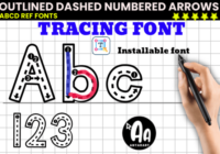 Outlined Dashed Numbered Arrows Tracing Font - Featured Image