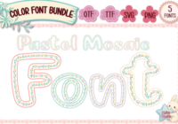 Pastel Mosaic Font Bundle Font - Featured Image