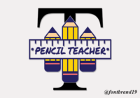 Pencil Teacher Monogram Font - Featured Image