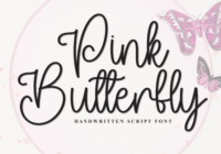 Pink Butterfly Font - Featured Image