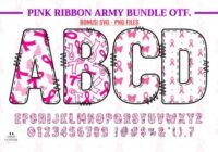 Pink Ribbon Army Bundle Font - Featured Image