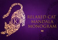 Relaxed Cat Mandala Monogram Font - Featured Image