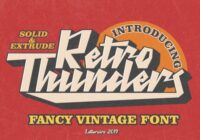 Retro Thunder Font - Featured Image